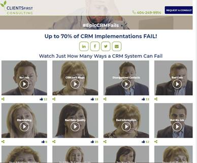 CLIENTSFirst Consulting Releases New #EpicCRMFails Website Article