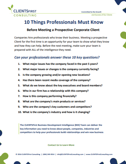 10 Things Professionals Must Know Article