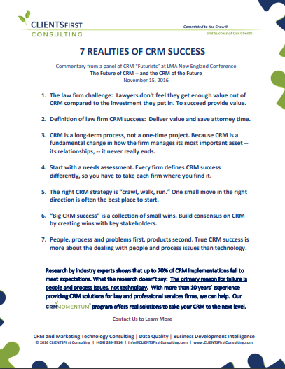 7 Realities of CRM Success