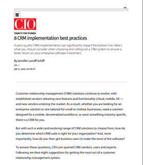 8 CRM Implementation Best Practices