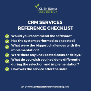 CLIENTSFirst CRM References Checklist