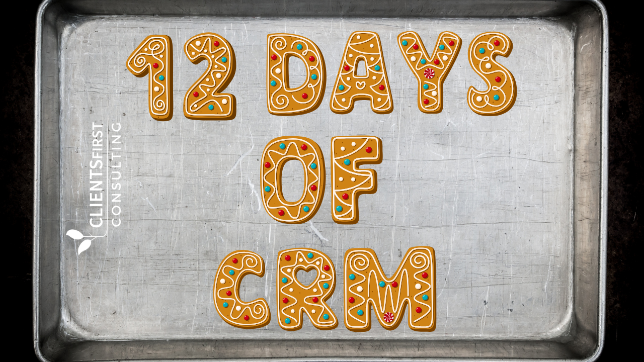 Ginger Bread Cookies spelling out "12 Days of CRM 2023"