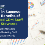 A piece of paper with graphs and charts titled ‘Investing in Success: Strategic Benefits of Outsourced CRM Staff and Data Stewards’. There is a pen resting on top of the paper. Text on the left side of the paper lists types of outsourced staff including ‘Outsourced CRM Managers’, ‘Outsourced eMarketing Staff’, and ‘Outsourced Data Stewards’